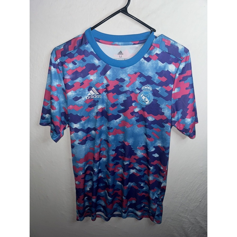 Adidas 2021/22 FC Real Madrid Training Soccer Jersey Blue Men's Size Medium